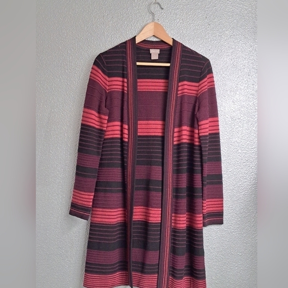 Chico's Open Front Multi Colored Cardigan Size 0 - Picture 6 of 8